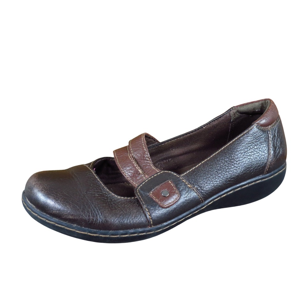Clarks Ashland Twist Womens Mary Jane Flat Size 8 Walking Brown Leather Shoe